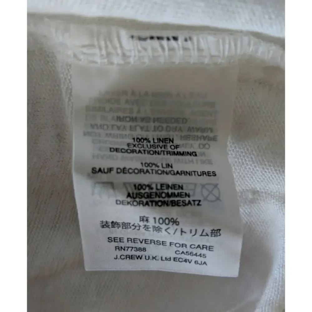 J Crew Linen Pom-Pom Tank Top Sleeveless Size M NWOT